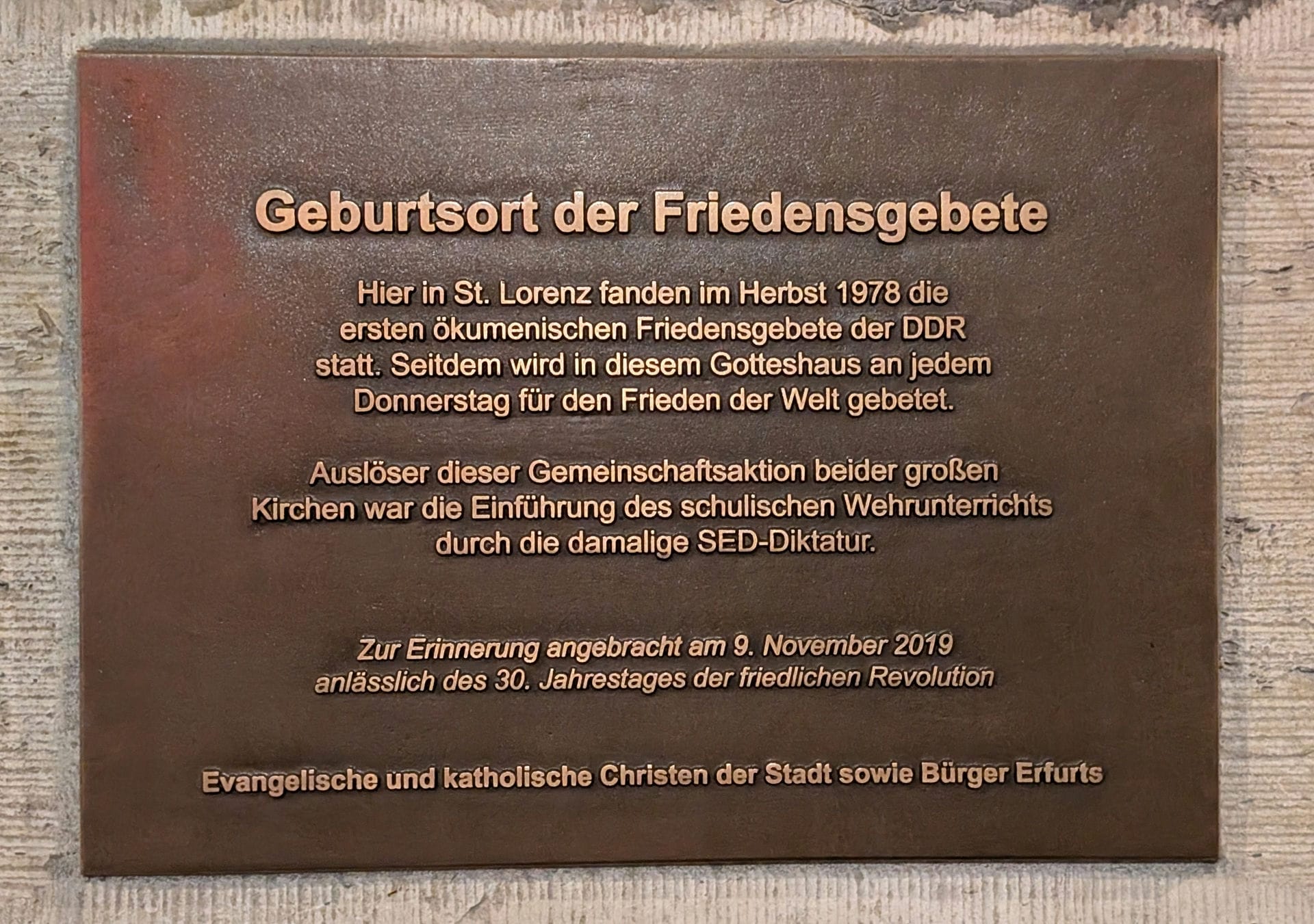 Geburtsort der Friedensgebete